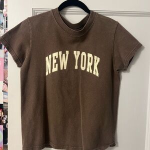 Brandy Melville New York Brown Tee